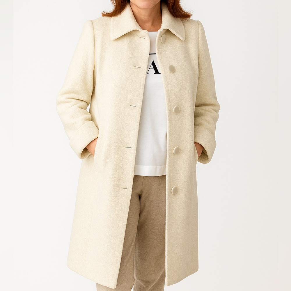 Cream Dress Coat sz L